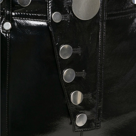 Alexander Wang Blk patent leather pants w/chrome buttons New/Never worn. Size10 - Picture 8 of 8